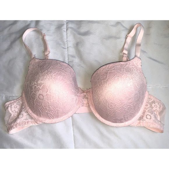 38B Gorgeous Lace and Satin Pink Bra - Picture 1 of 3